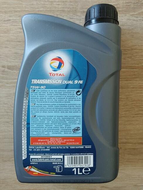Olej TOTAL TRANSMISSION DUAL 9 FE 75W90 1l