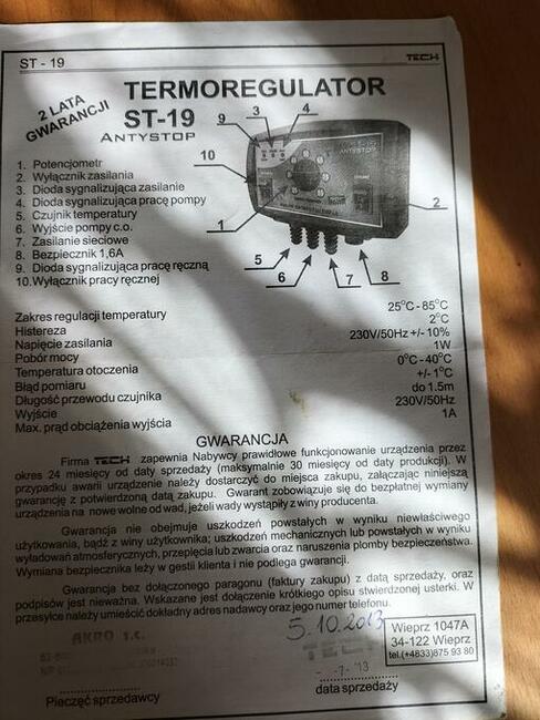 Sterownik ST-19 Antystop do pompy centralnego ogrzewania