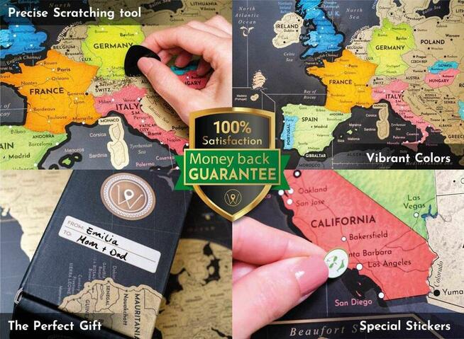 Zestaw mapa swiata + mapa europy do zdrapywania