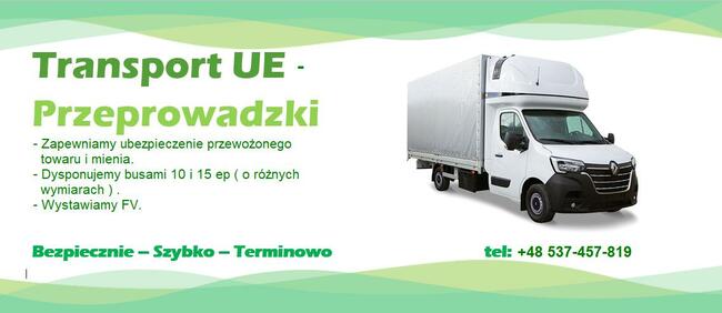 Usługi transportowe/przeprowadzki krajowe i międzynarodowe