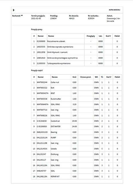 Audi Bmw Mercedes VW sprawdzenie VIN przebieg historia ASO