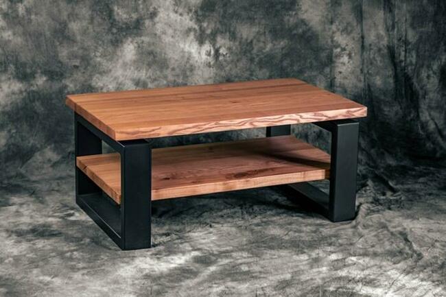 Stół dębowy na zamówienie, loftowy, industrialny, z żywicą