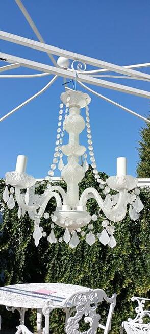 Żyrandol kryształowy biały