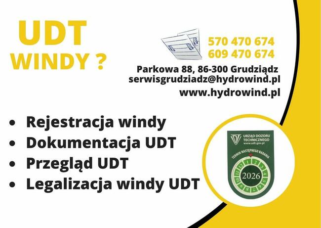 Legalizacja windy UDT