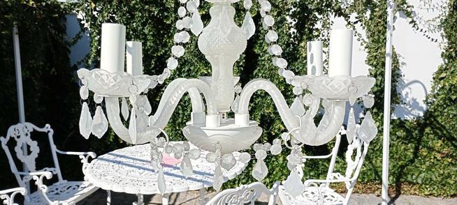 Żyrandol kryształowy biały