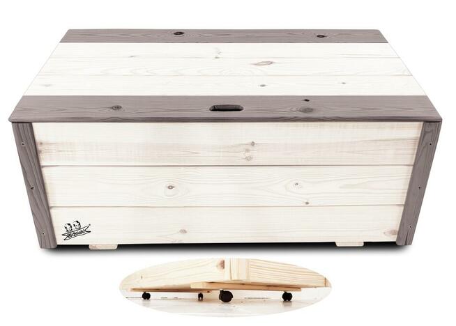 Skrzynia Kufer Pojemnik Drewniany Na Kółkach 95x54x39