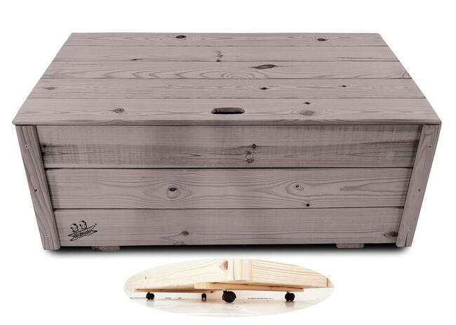 Skrzynia Drewniana Stolik Regał z kółkami Kufer Zamykany