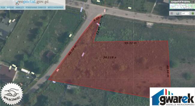 Szeroka Działka Budowlana 3600m2 Hucisko Kwaśniowskie Klucze