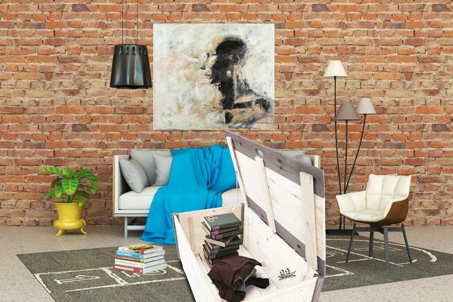 Skrzynia Kufer Pojemnik Drewniany Na Kółkach 95x54x39