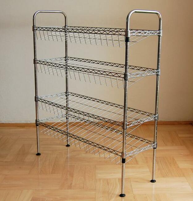 Duża szafka na buty, metalowy regał, lata 90, loft, vintage