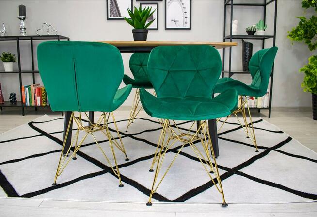 Krzesło aksamitne tapicerowane ZŁOTE Wysyłka gratis