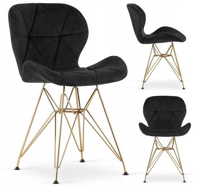 Krzesło aksamitne tapicerowane ZŁOTE Wysyłka gratis