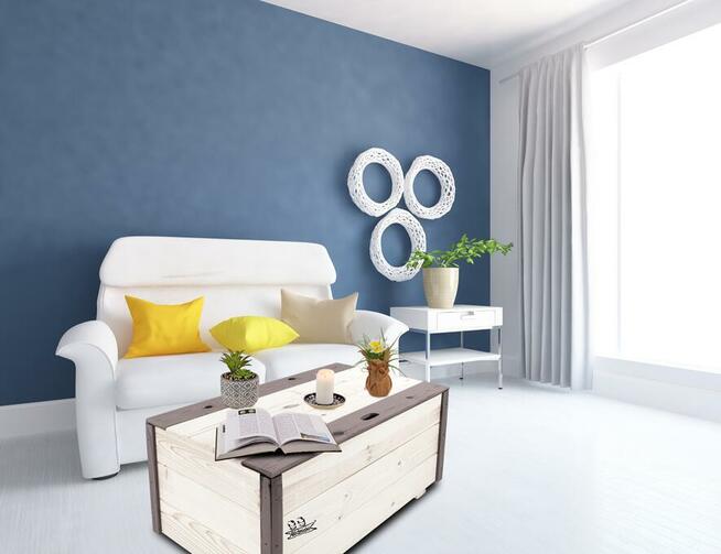 Skrzynia Kufer Pojemnik Drewniany Na Kółkach 95x54x39