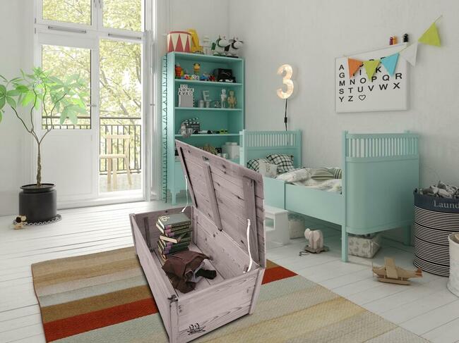 Skrzynia Drewniana Stolik Regał z kółkami Kufer Zamykany