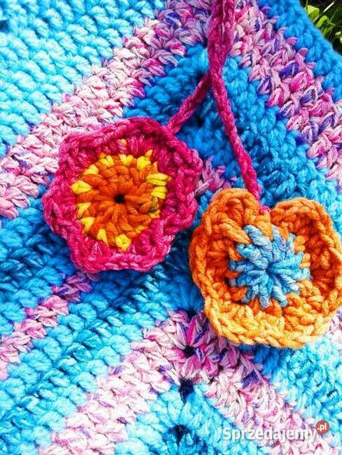 Szydełkowa duża, turkusowa shopperka