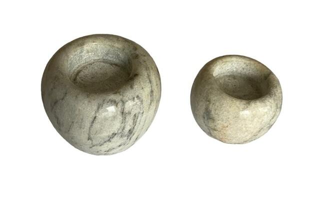 Marmurowe świeczniki, komplet 2 szt