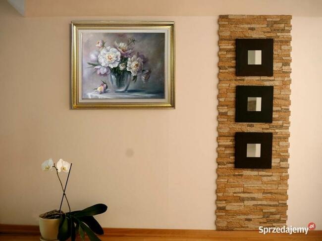 Piwonie w Wazonie, ręcznie malowany olejny, L. Olbrycht