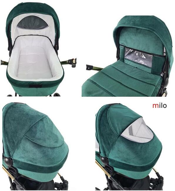 Wózek Dziecięcy milo zestaw 3w1 Fotelik 0-13 do Bazy Isofix