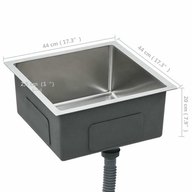 vidaXL Ręcznie robiony zlew kuchenny, stal nierdzewna