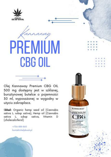 Amerykański olejek konopny CBG KANNAWAY Premium CBG oil 30ml