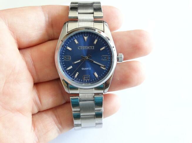 Zegarek męski granatowy 35mm bransoleta kwarcowy Chenxi