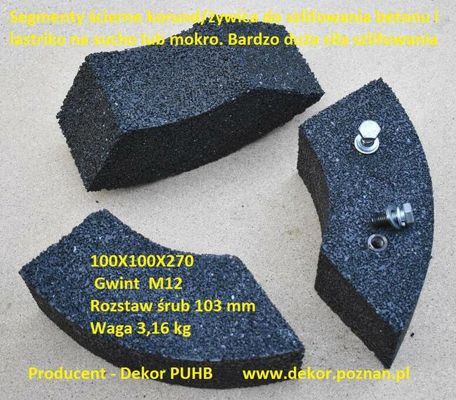 Ściernica segmentowa do szlifowania betonu (korund/żywica)