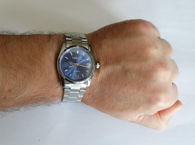 Zegarek męski granatowy 35mm bransoleta kwarcowy Chenxi