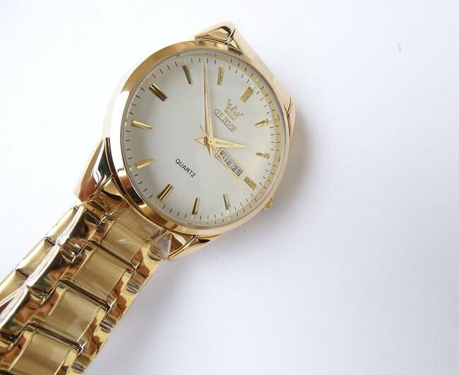 Zegarek męski złoty klasyczny garniturowy Olevs bransoleta