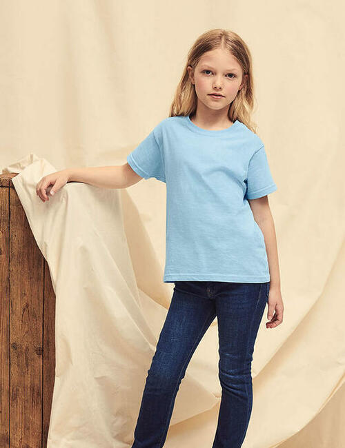 BAWEŁNIANY Dziecięcy t-shirt kolor biały FRUIT of the LOOM