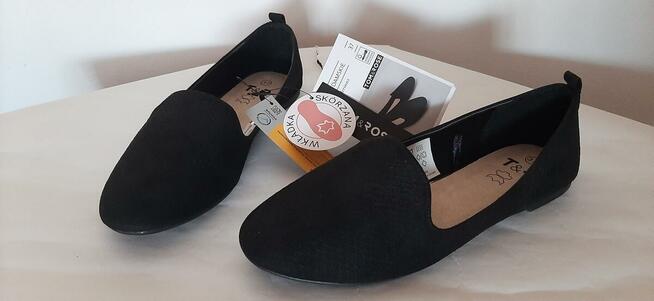 Baleriny damskie ladies ballerinas czarny wkładka skórzana r