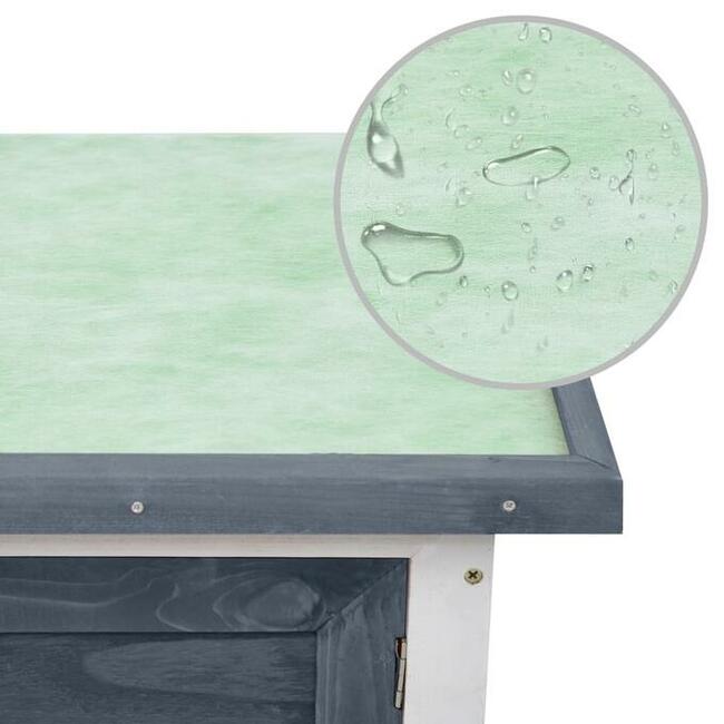 vidaXL Klatka dla królika, 1 poziom, szara, drewniana