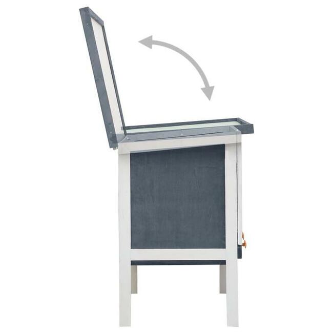 vidaXL Klatka dla królika, 1 poziom, szara, drewniana