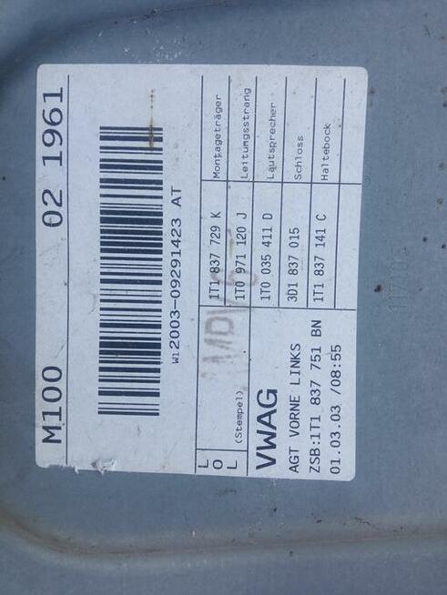 Podnośnik szyby Prawy Golf