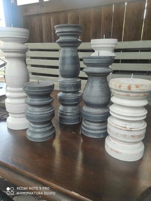 Świecznik drewniany toczony dekoracje wyroby z drewna