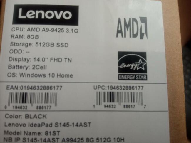 Laptop lenovo S 145- 14 ast