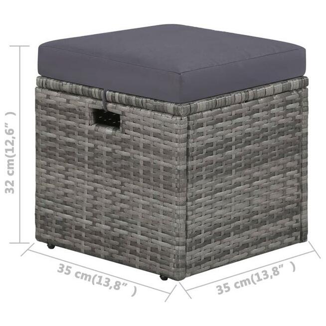 vidaXL 4-cz. zestaw wypoczynkowy do ogrodu, poduszki, rattan