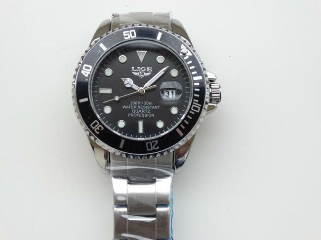 Sportowy zegarek męski w stylu nurka Lige lupa mocna luma