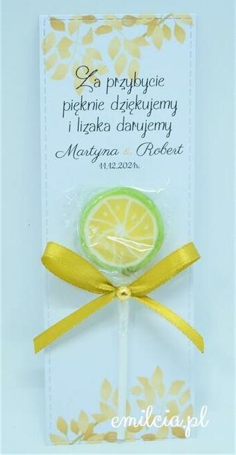 Lizaki podziękowanie, podziękowania dla gości Ślub Wesele