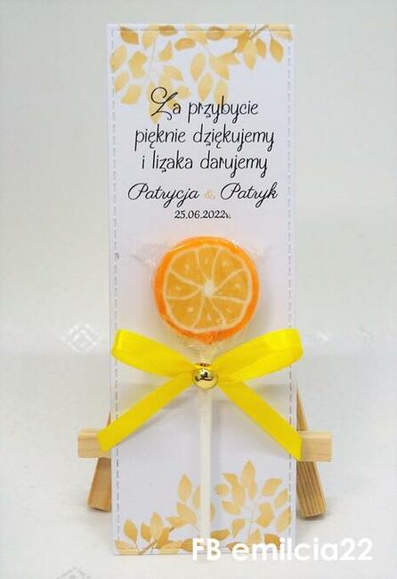 Lizaki podziękowanie, podziękowania dla gości Ślub Wesele