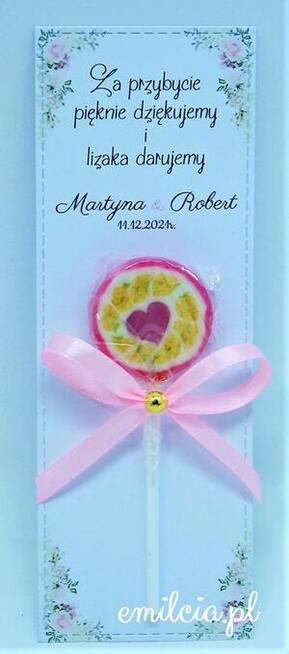 Lizaki podziękowanie, podziękowania dla gości Ślub Wesele