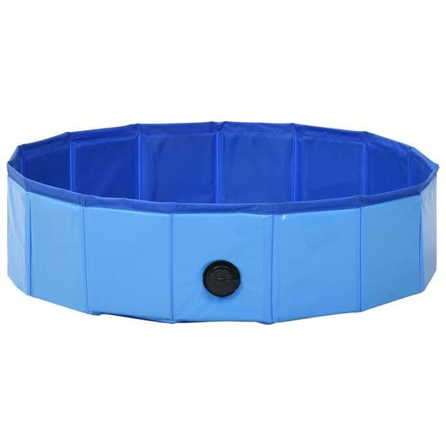 vidaXL Składany basen dla psa, niebieski, 80 x 20 cm, PVC