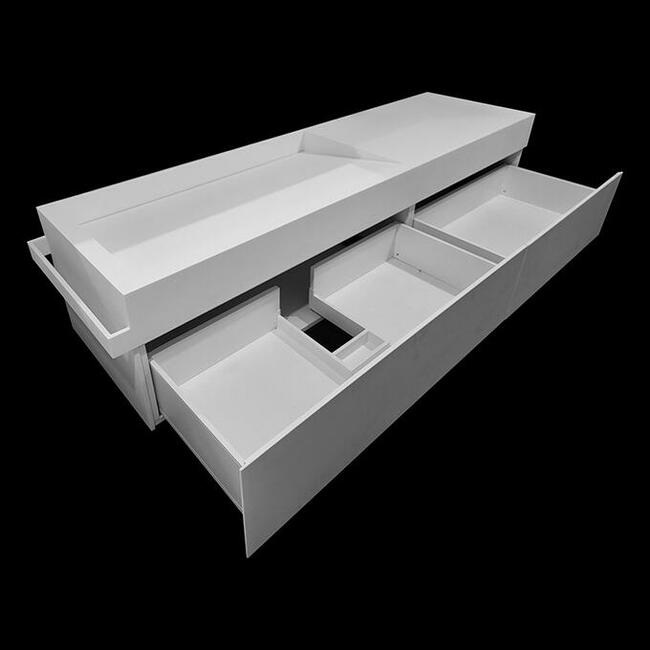 Szafka łazienkowa ze zintegrowaną umywalką (solid surface)