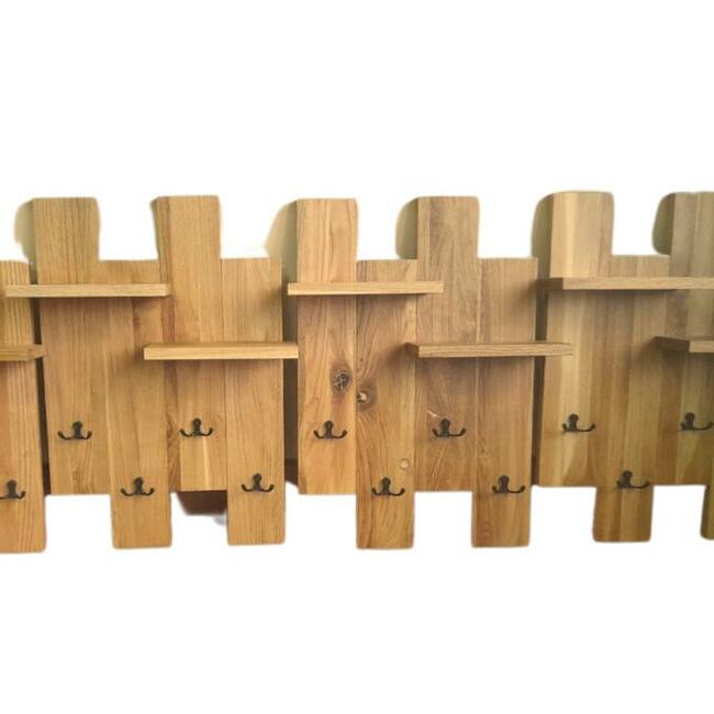 Wieszak drewniany, na ścianę , wiszący, drewno, loft, dąb