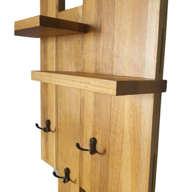 Wieszak drewniany, na ścianę , wiszący, drewno, loft, dąb
