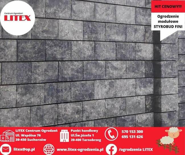 Ogrodzenie modułowe ,pustak , bloczek gładki Styrobud Fini