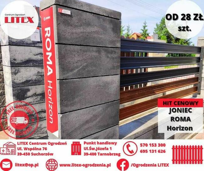 bloczek, pustak gładki JONIEC ROMA HORIZON