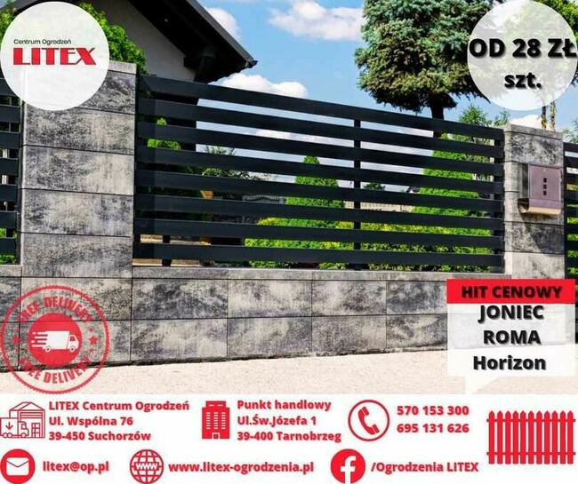 bloczek, pustak gładki JONIEC ROMA HORIZON