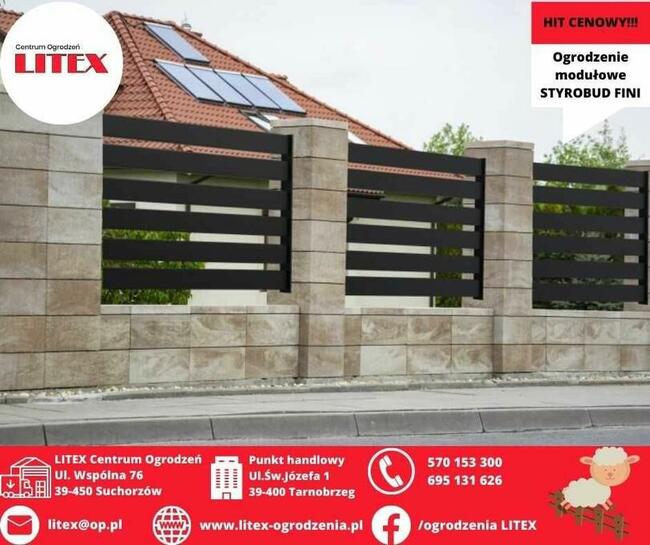 Ogrodzenie modułowe ,pustak , bloczek gładki Styrobud Fini