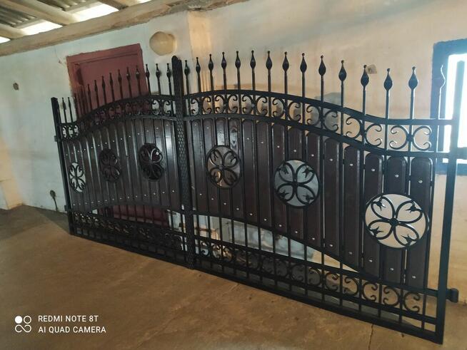 Brama Wjazdowa Dwuskrzydłowa Kuta Pręt Pełny 14/14