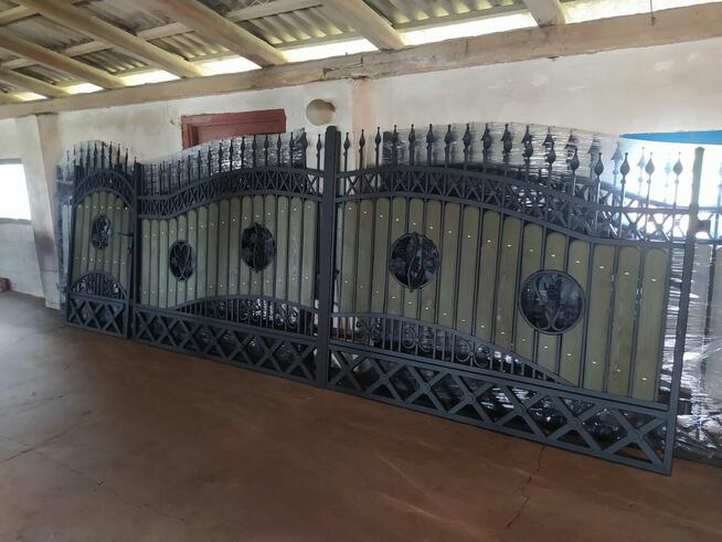 Brama Wjazdowa Dwuskrzydłowa Kuta Pręt Pełny 14/14